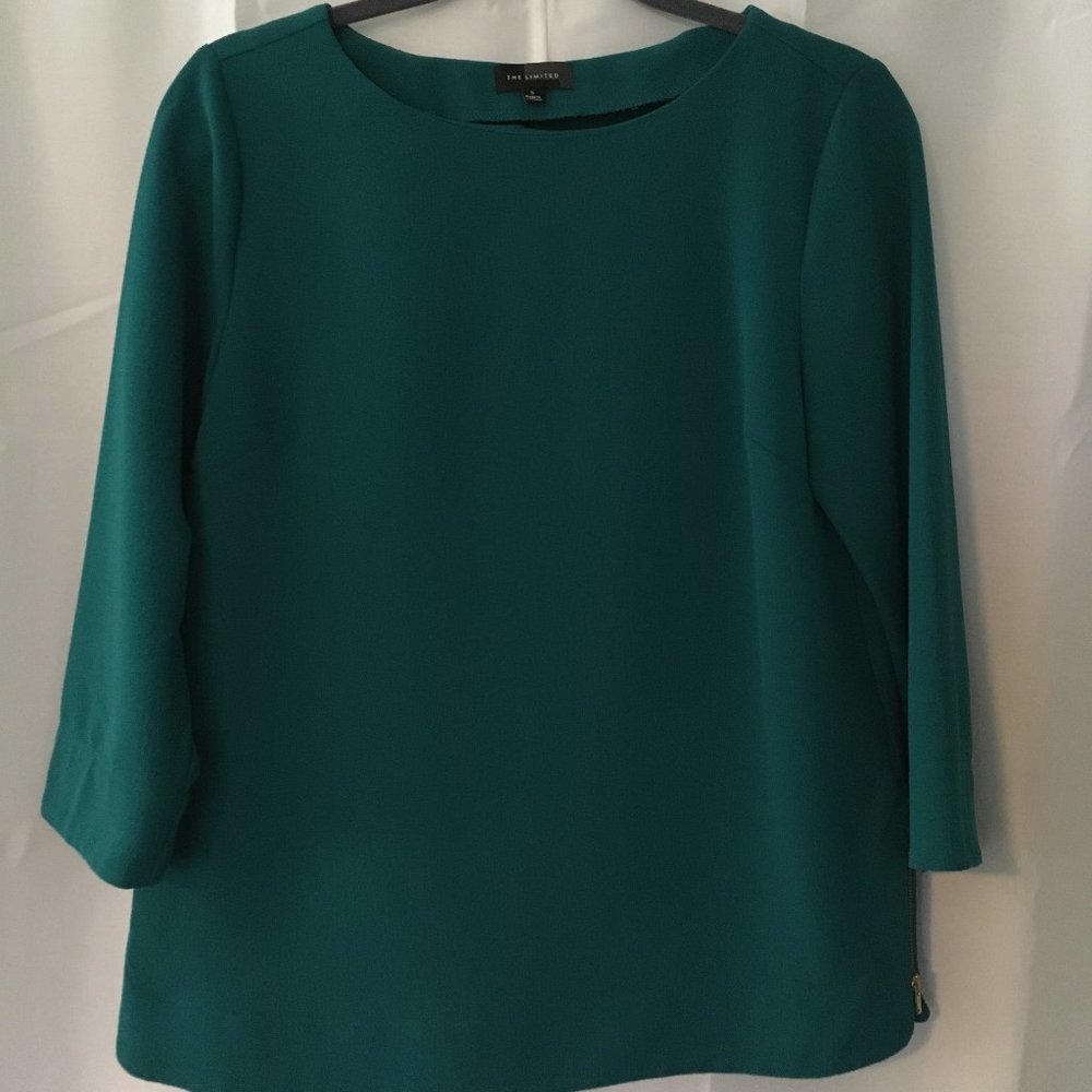 The Limited Blue Green 3/4 Sleeve Blouse Sz Small